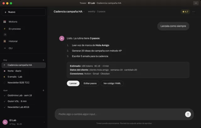 Detalle del AI-OS en acción
